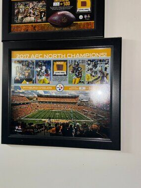Steelers 2017 AFC North Champs Framed #74/500 Game-Used